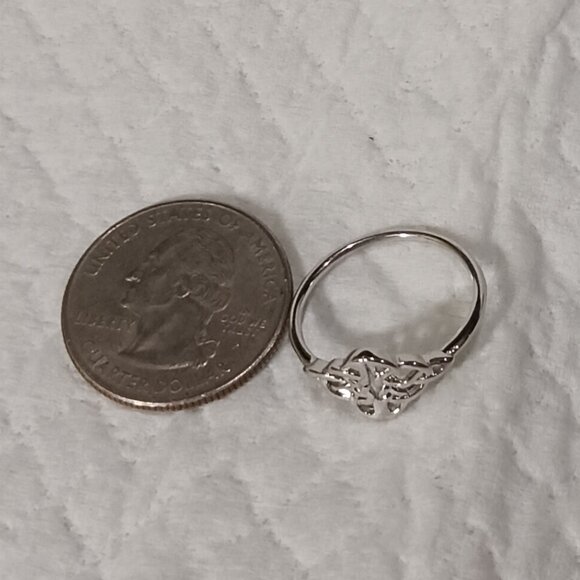 NWOT Vintage Silver Celtic Knot Infinity Love Knot Ring Size 7.5 - Picture 8 of 12